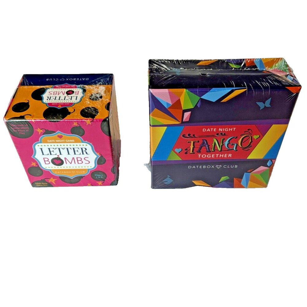 Datebox Club Date Night Tango Together AND Letter Bombs Game Couples NEW Lot 2